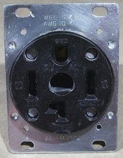 30A 125/250V Black 4 Wire Outlet Receptacle Flush Mount Eagle