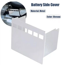 Chrome Battery Side Cover w/ Square View Holes For Harley Dyna Softail Sportster