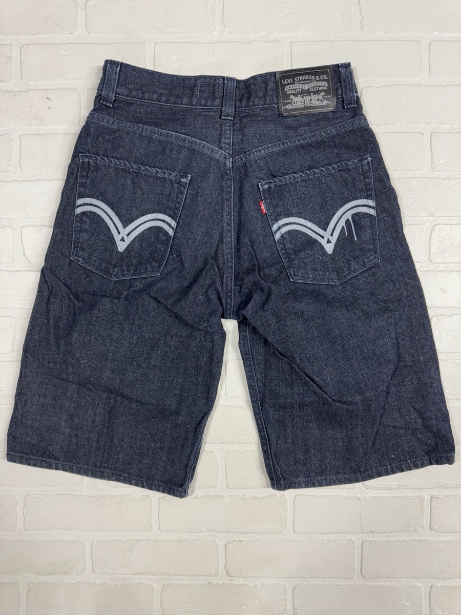パンツ y2k LEVI'S BLACK cargo denim 503 Vtg Y2K Levis 579 Baggy Jean Shorts Men's 29 Indigo Grunge