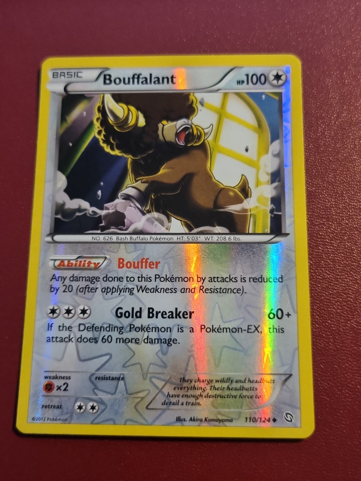 Pokemon Black & White Dragons Exalted Bouffalant 110/124 Reverse Holo Card TCG