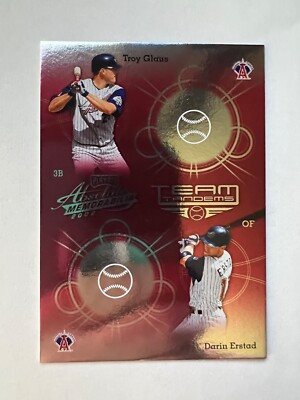 2002 Absolute Memorabilia Team Tandems #TT1 Troy Glaus Darin Erstad Angels