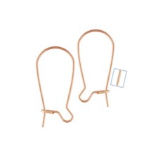 14k Rose Gold Filled 23.5mm Kidney Ear Wires 4pcs Earring Hook Findings DIY