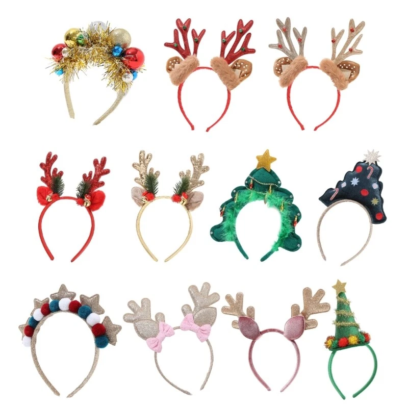 Holiday Headbands Cute Christmas Head Hat Toppers Christmas Hair Accessories