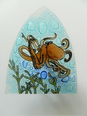 Octopus Fused Art Glass Night Light Nautical Ocean Ecuador US Plug