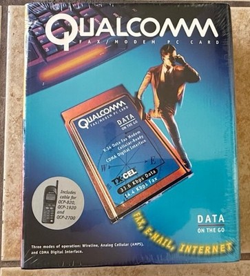 BRAND NEW SEALED!  Qualcomm Data On The Go Fax/Modem PC Card 33.6 Kbps FREE SHIP
