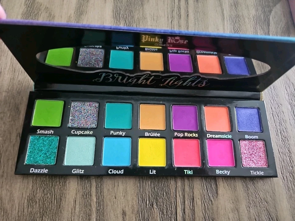 Paleta de sombras de ojos Pinky Rose Cosmetics 14 tonos en polvo prensados elección nueva en caja Foto 3 de 3