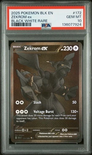 PSA 10 Zekrom EX 172/086 Blk En-black Bolt Black White Rare POKEMON