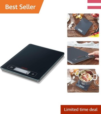 Soehnle Digitale Küchenwaage max. 15 kg, große Wiegefläche, Schwarz
