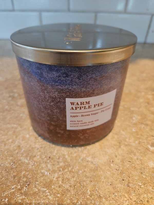 Bath & Body Works White Barn Warm Apple Pie 3 Wick Candle