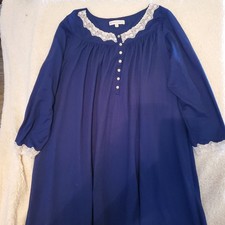 Eileen West Fairy Tale Flannel Blue Nightgown Size Large 5020076 Gently Used