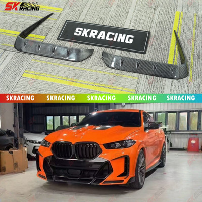 Fits BMW X6 G06 M-sport 24-26 Forged/Carbon Fiber/FRP Front Bumper Canards Fins