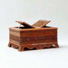 Handcrafted Walnut Wooden Holy Scripture Box