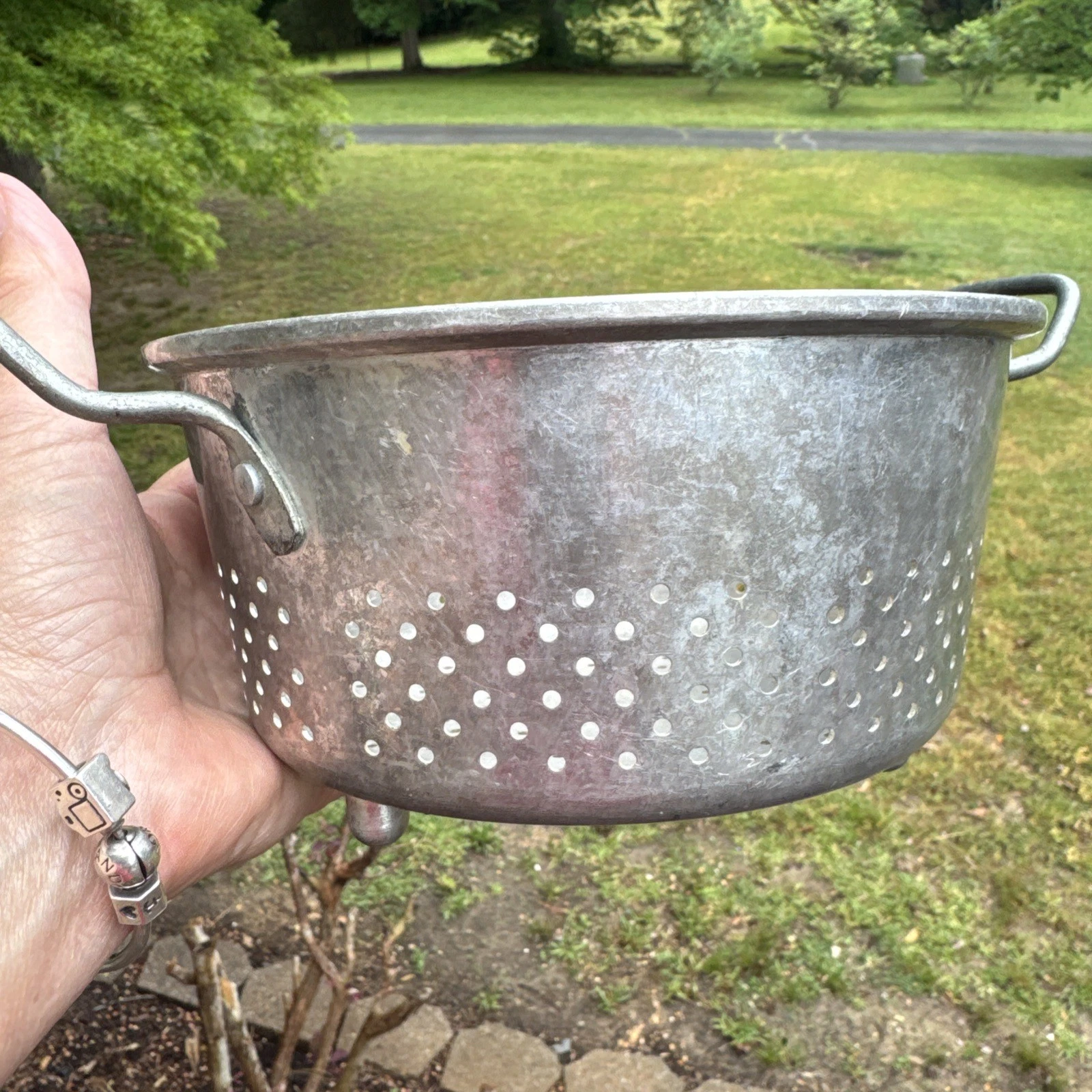 Vintage Footed Strainer w Handles Royal Chef Poulsen & Nardon Made in USA #192