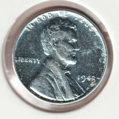 1943 WWII Lincoln Wheat Steel Penny Collectible US Collection Very Good War Coin