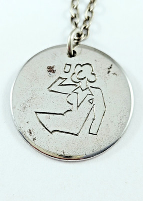 Schlüsselanhänger Saft FRUIDAM Metall Medaille Silber Vintage 1960er 1 Stück