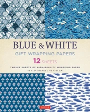 Blue & White Gift Wrapping Papers: 12 Sheets of 18 x 24 inch Wrapping Paper