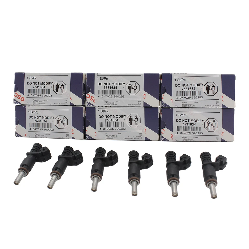 7531634 Fuel Injector Set of 6 for BMW E90 E60 E84 128i 328i X3 2006-2012 Foto 3 de 4