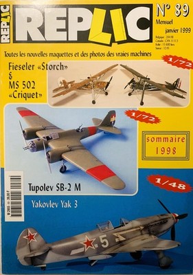 REPLIK Nr. 89 01-1999 Jakowlew Jak-3 Fieseler Fi I 56 Morane Saulnier MS 502 SB-2M