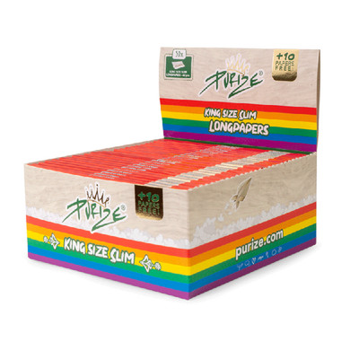 PURIZE Papers King Size Slim Rainbow Rollingpaper Zigarettenpapier | 50er Box