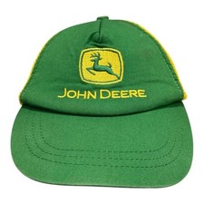 John Deere Hat Cap Fitted Boys 4T Green Yellow Mesh Trucker Farm Logo