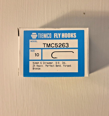 100 Tiemco Fly Tying Hooks, TMC 5263, Size 10