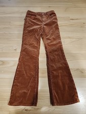 Anthropologie Pilcro Women's Size 27 The Icon Flare Corduroy Jeans Rust Brown
