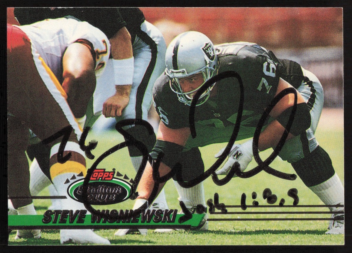 Steve Wisniewski Signed 1993 Stadium Club Card 262 Los Angeles
