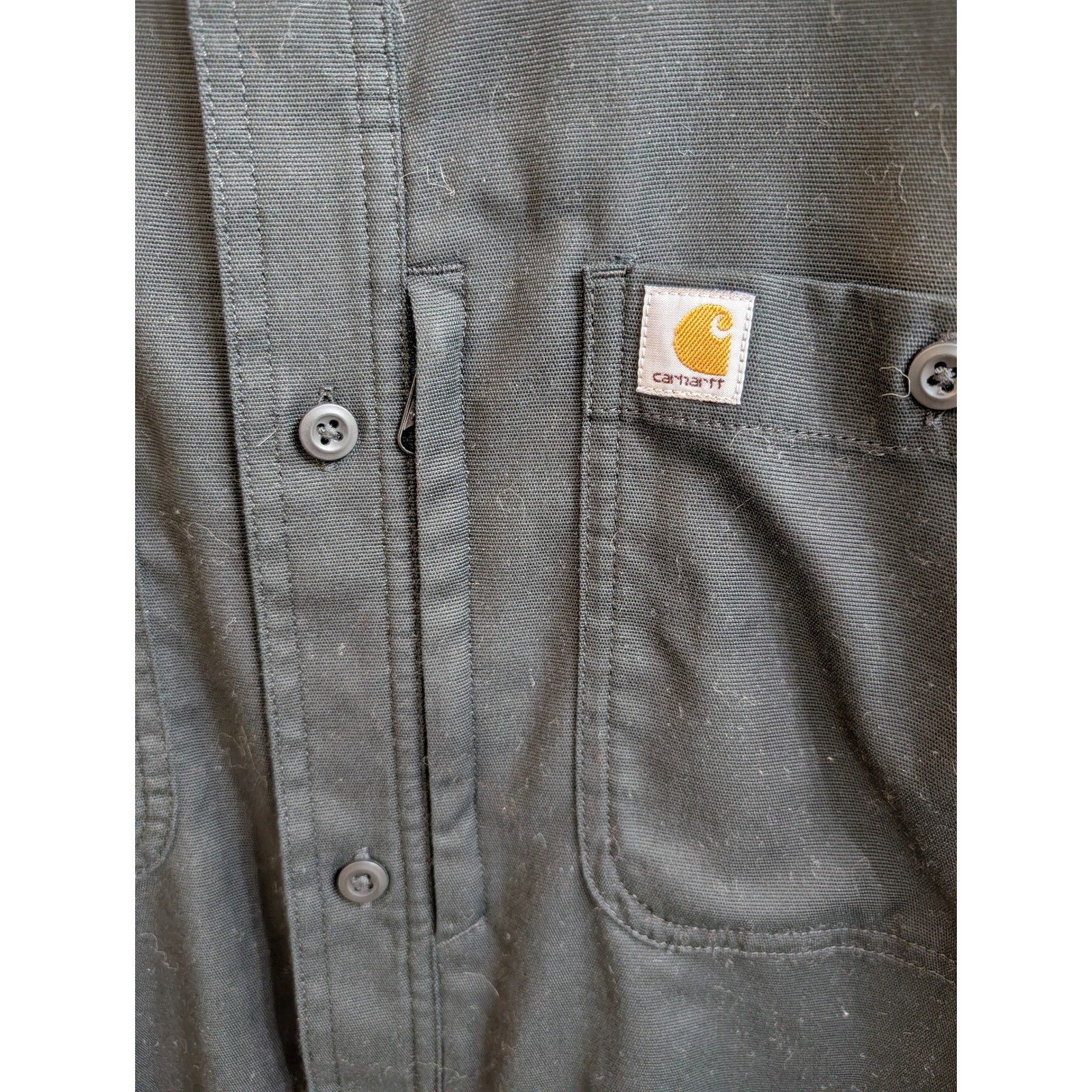 Carhartt Mens Black Rugged Flex Rigby Short Sleeve Work Shirt - Size 2XLT thumbnail 3