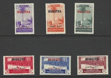 Cape Juby, 1935-1937, Edifil #79-84 "MUESTRA" Specimen Overprints, Mint, N.H.