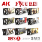 AK Interactive: Figure & Uniform Color Sets - Model Acrylic Paint Colors Set