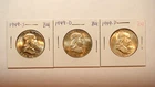 1949 P, D & S FRANKLIN HALVES 3 UNCIRCULATED SILVER 50C Coins!