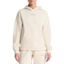 PUMA Women's Fleece Lined Hoodie Long Sleeve Sweatshirt Cream XL
