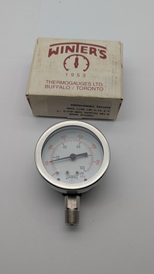 #ad Winters Pressure Gauge 2 1 2in 0 100 psi 1 4in Npt VINTAGE NEW OLD STOCK $19.99