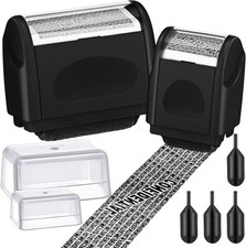2-Pack Identity Protection Roller Stamp 4 Refill Ink for Confidential Security