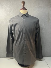 Tiger of Sweden Filbrodie Button Shirt Dark Gray Slim Size 16/ 41