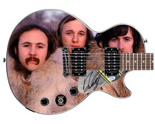 David Crosby Stills Nash Signed Custom Graphics Gibson Epiphone Guitar ACOA