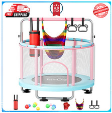 55 Toddler Mini Trampoline for Kids, Indoor Outdoor Toys with Swing, 440lbs ...
