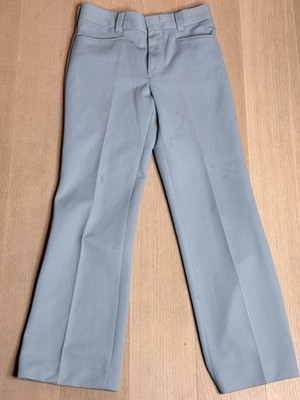 Vintage 70s Levi s Panatela Slacks Light Blue Chevron Textured Flare Pants Talon