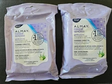 Almay Makeup Remover Towelettes/Wipes - Gentle, Oil Free -TWO PACK - New /Sealed