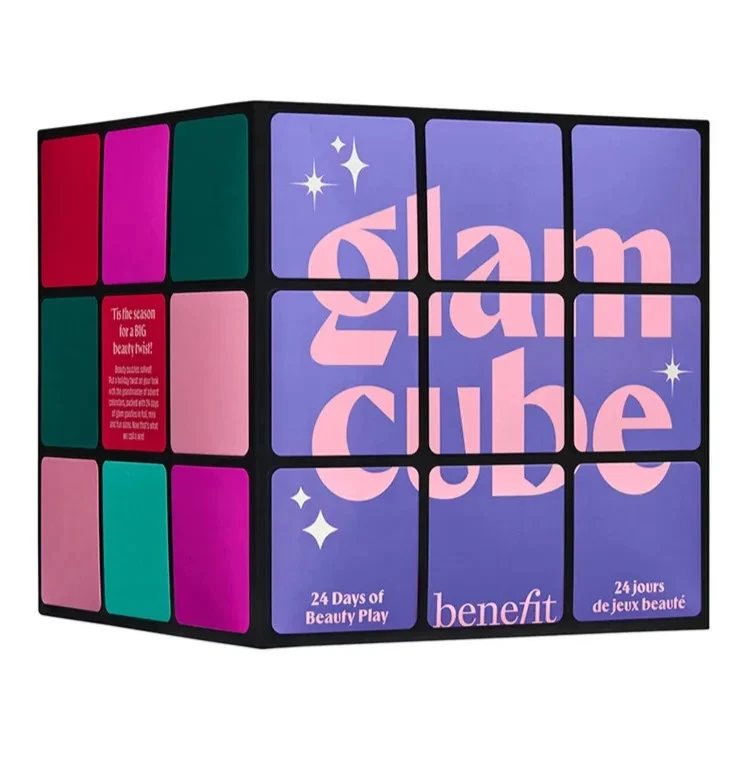 Benefit Beauty Frauen Adventskalender 2025 GLAM CUBE, für Mädchen Damen Advent