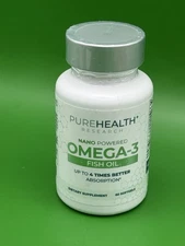 Pure Health Research Omega-3 Fish Oil NANO POWERED 60 Softgels 4x Better Absorp