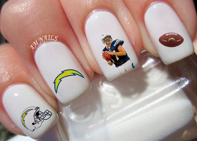 HANDMADE San Diego Chargers Nail Art Stickers Transfers Decals Set of 44 - A1328