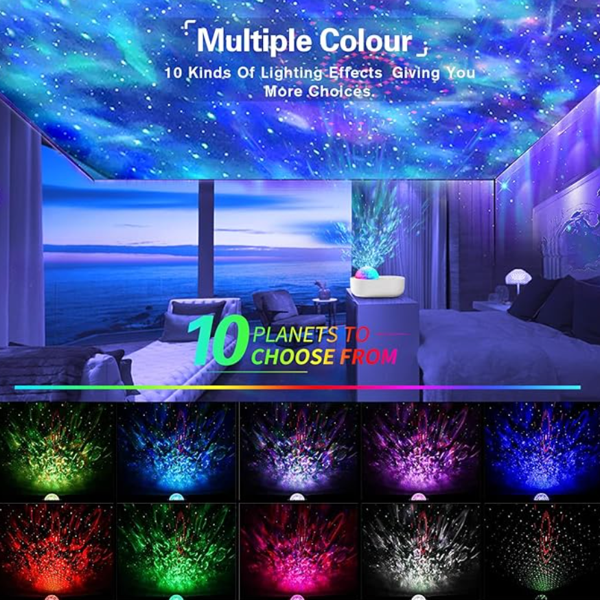Star Projector with LED Nebula cloud Star Light Projector with Bluetooth Speaker-image