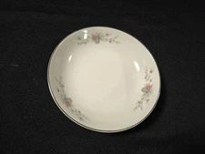 Florenteen Fantasia Fine China 5.5" Fruit Dessert Bowl Japan Silver Edge Floral