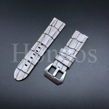 22 MM Gray Leather Crocodile Watch Strap Fits Blancpain X Swatch Antarctic Ocean