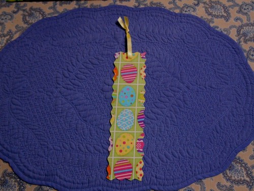Bookmark EASTER EGG Themed Fabric or Cloth Handmade Yellow Ribbon - Picture 4 of 4