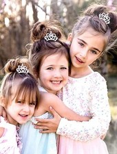 Girls Kids Children Crown Princess Crystal Rhinestone Hairpin Hair Comb Set of 6