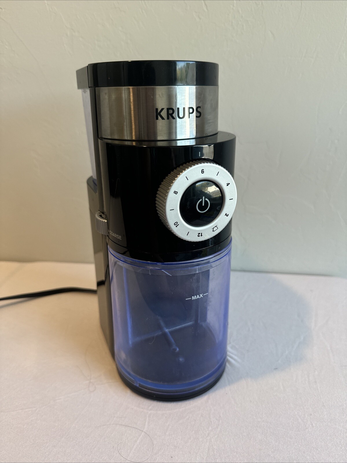Krups GX550 Black Silver Corded Electric Precise Coffee Burr Grinder