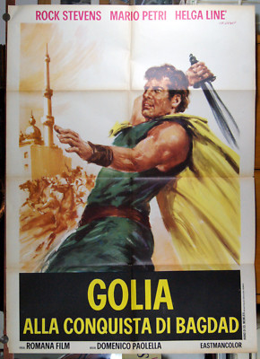 manifesto 2F film GOLIA ALLA CONQUISTA DI BAGDAD Rock Stevens Mario Petri 2a ed.