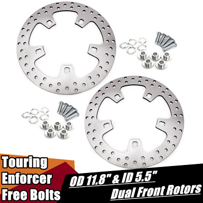 Enforcer 11.8'' Front Brake Rotors Bolts For Harley Touring Road Glide 2009-2023